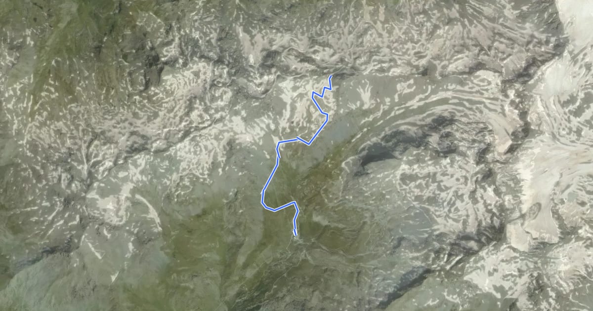 Маршрут Le Col de la montée du Fond на спутниковом снимке