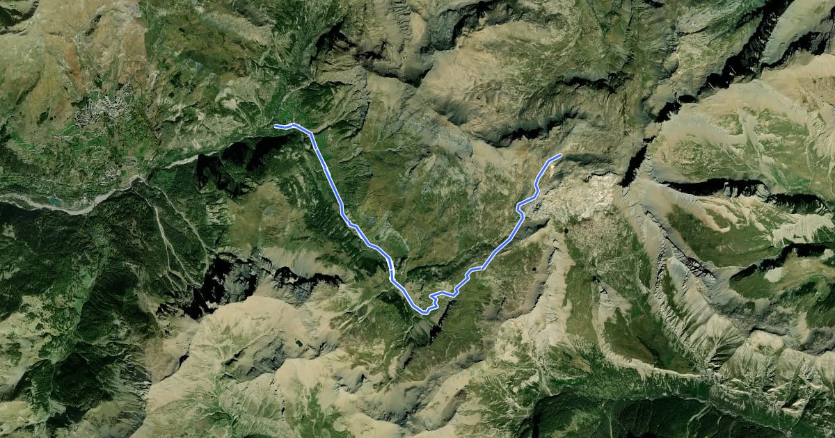Маршрут Le col des Terres Blanches depuis Prapic на спутниковом снимке