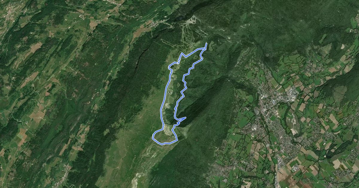 Маршрут Le Colomby de Gex на спутниковом снимке