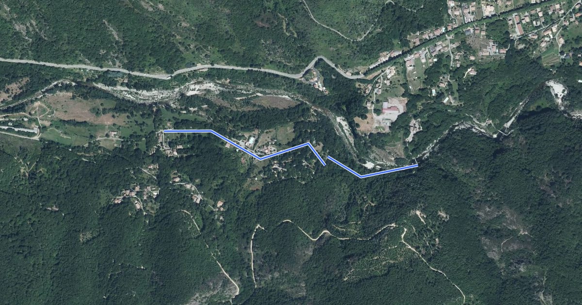 Маршрут Le Coustet des Vernèdes - Passerelle du Luzet на спутниковом снимке