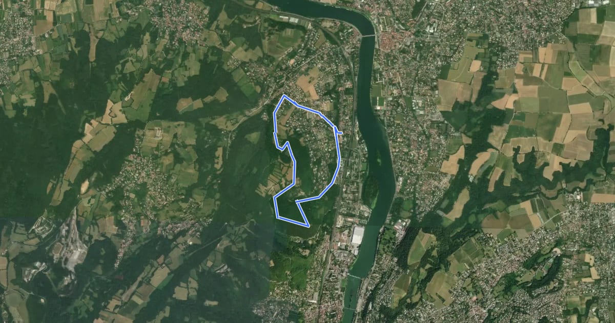 Маршрут Le Crêt sur la Saône на спутниковом снимке