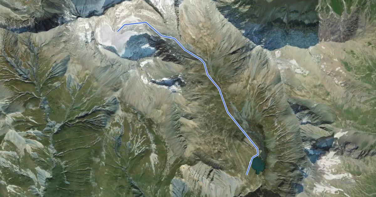 Маршрут Le glacier Lombard depuis le lac du Goléon на спутниковом снимке
