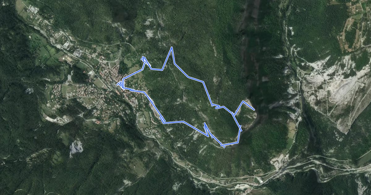 Маршрут Le Grès d'Annot на спутниковом снимке