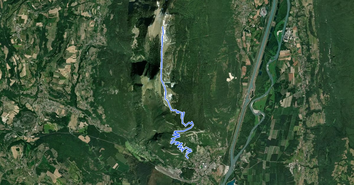 Маршрут Le Grand Colombier depuis Culoz на спутниковом снимке