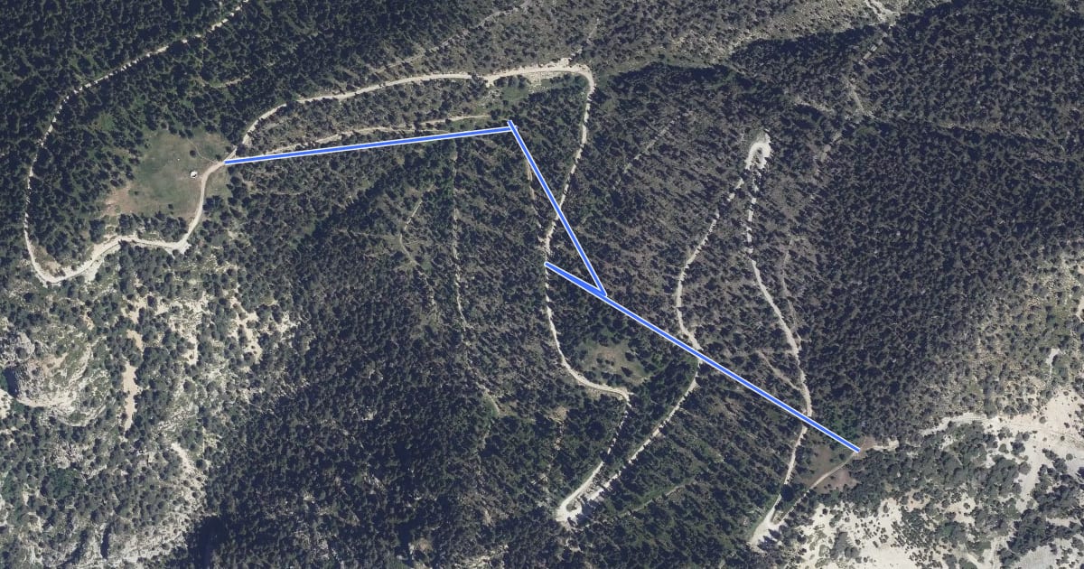 Маршрут Le Grand Pré - Forêt de Combe Chauve на спутниковом снимке