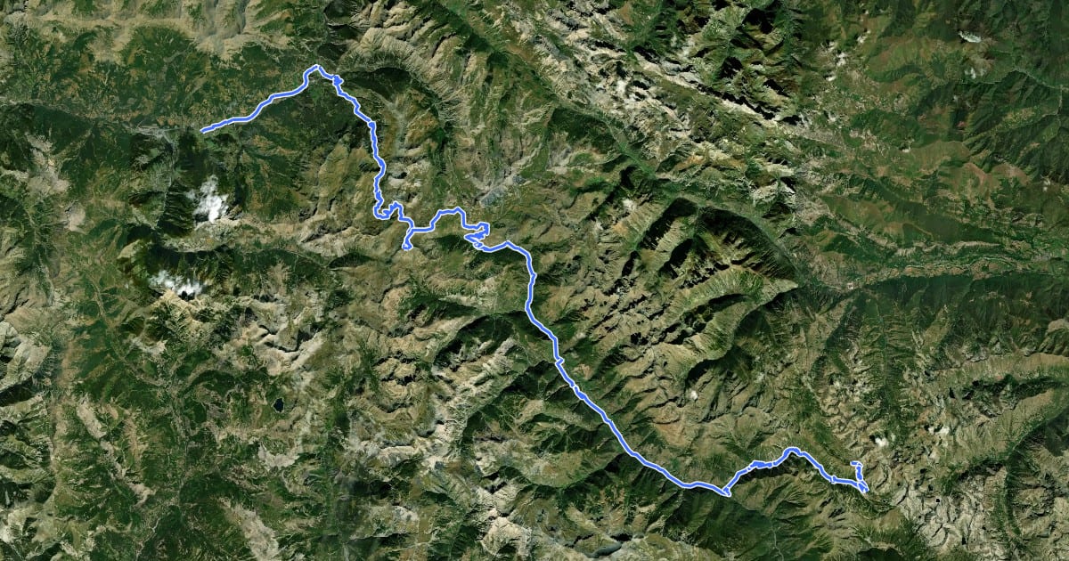 Маршрут Le Grand Tour Alpi Marittime-Mercantour Barcelonnette * Col de Lombarde на спутниковом снимке