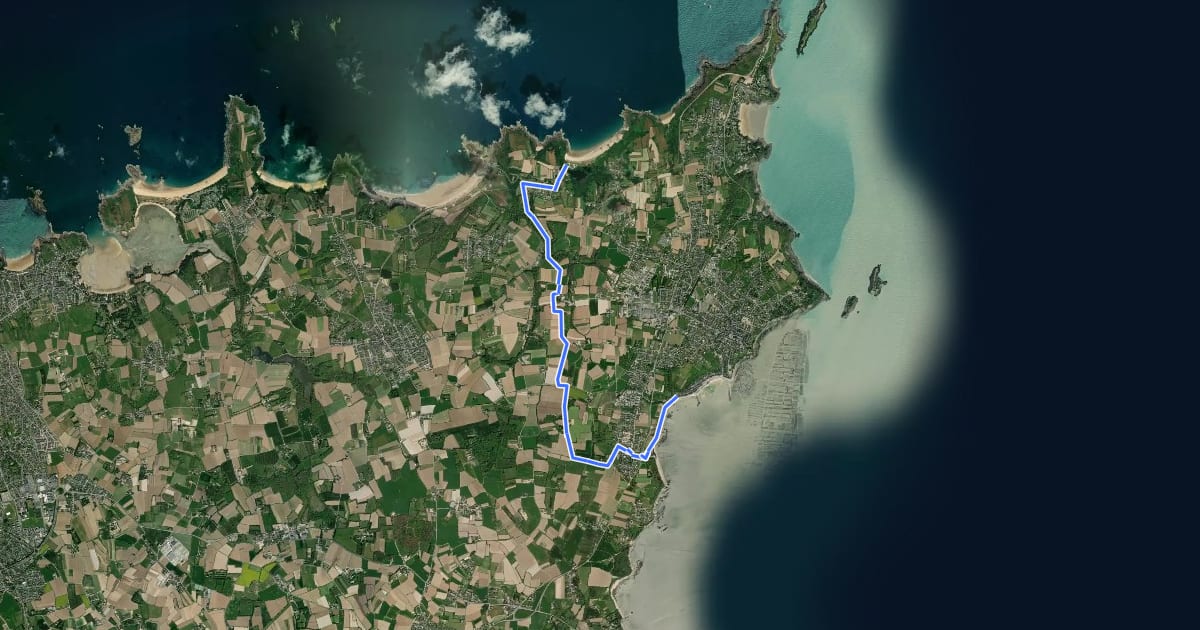 Маршрут Le grand tour de Cancale на спутниковом снимке
