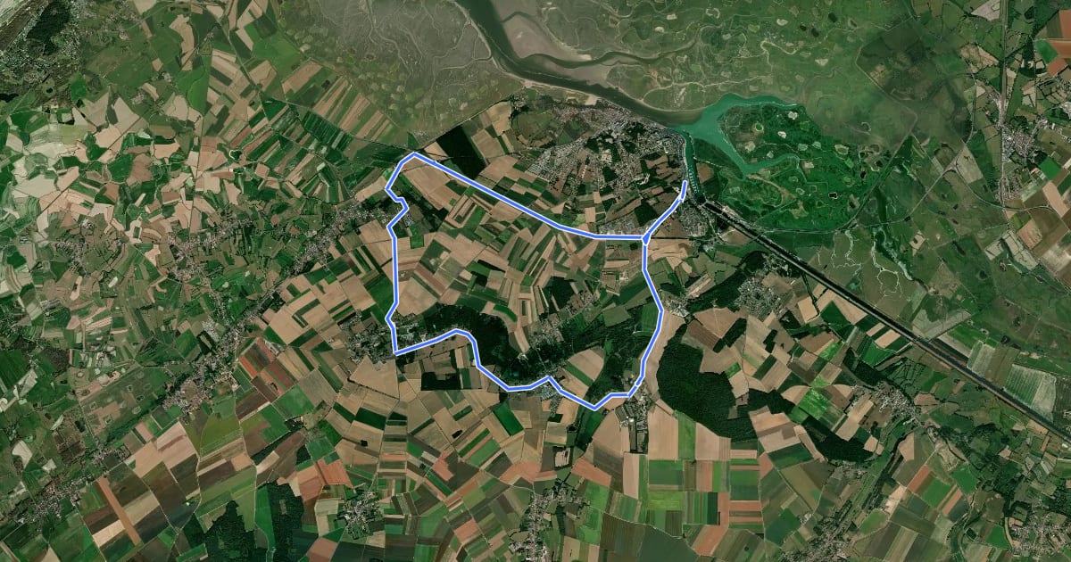 Маршрут Le Gravelot (boucle B) на спутниковом снимке