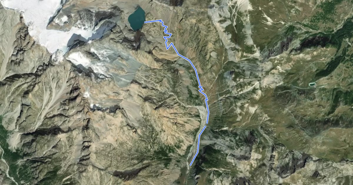 Маршрут Le lac de l'Eychauda на спутниковом снимке