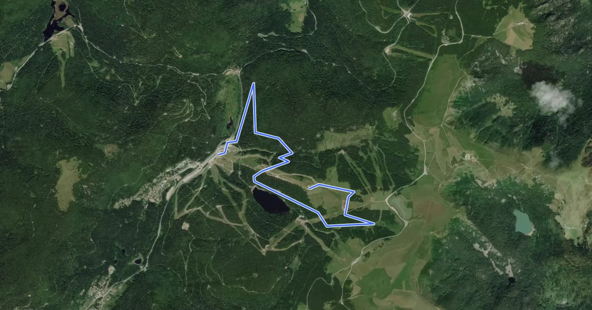 Маршрут Le lac de la Lande на спутниковом снимке