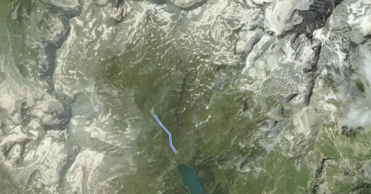 Маршрут Le Lac du Génépy на спутниковом снимке