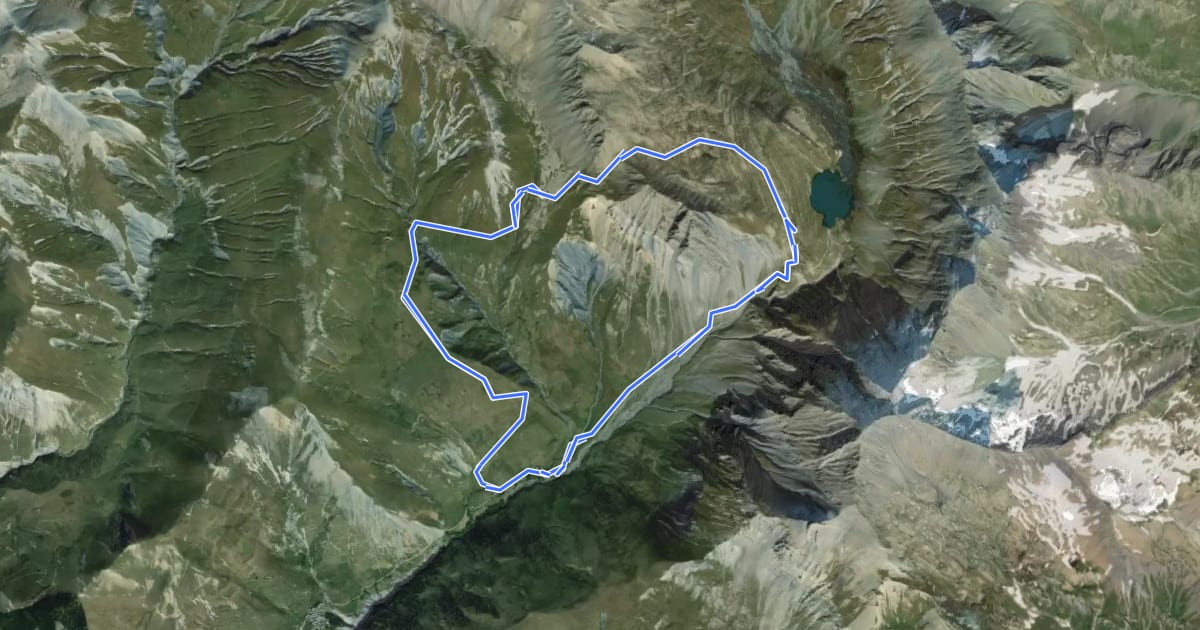Маршрут Le Lac du Goléon par le Cruq des Aiguilles на спутниковом снимке