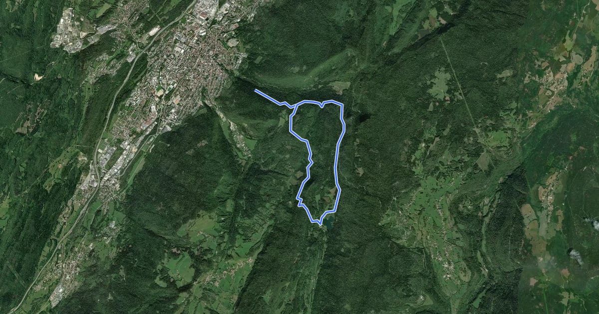 Маршрут Le Lac Genin на спутниковом снимке