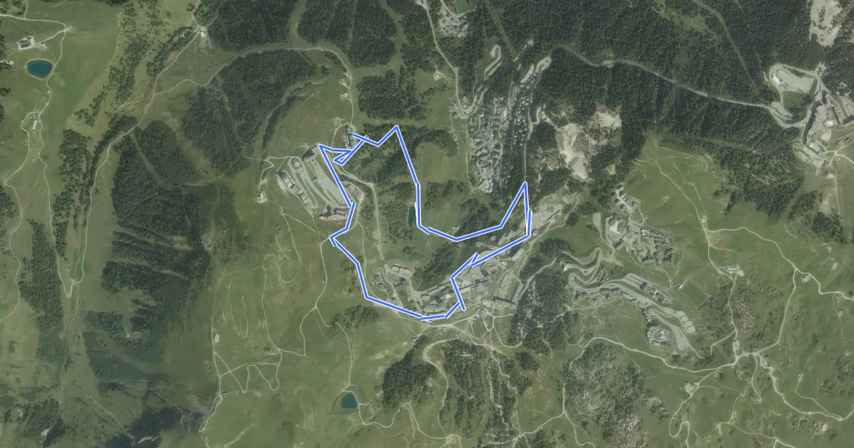 Маршрут Le Lac Vert на спутниковом снимке