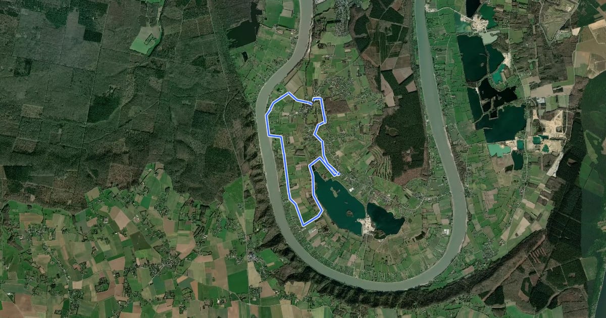 Маршрут Le Marais de Jumièges на спутниковом снимке