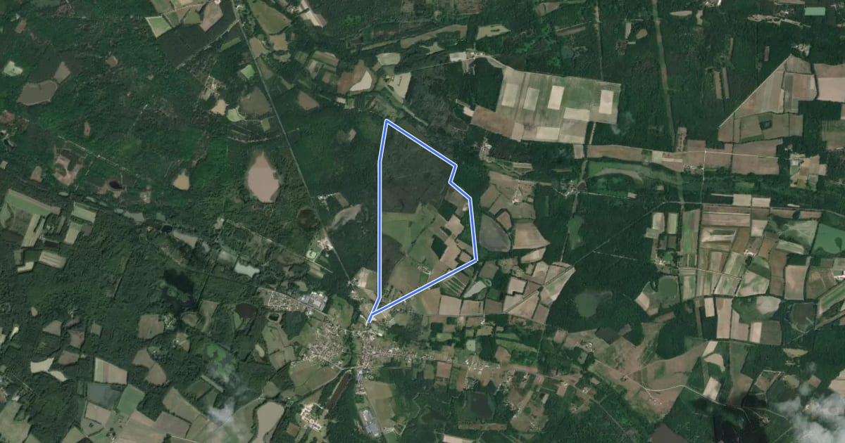 Маршрут Le marais de l'Aulne на спутниковом снимке