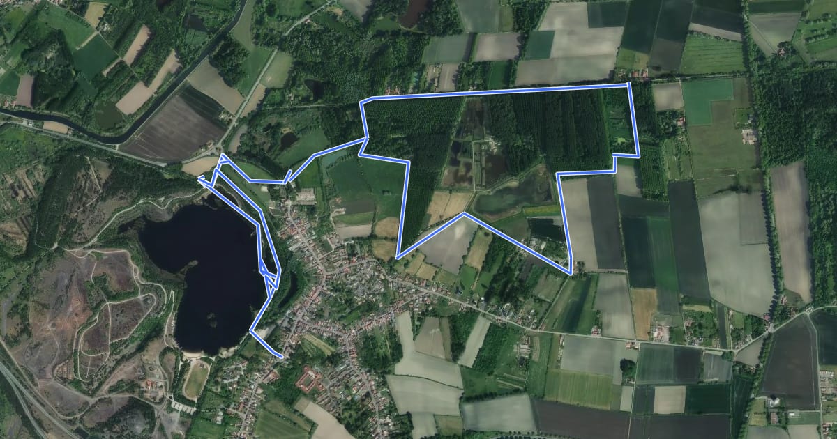 Маршрут Le Marais des Onze Villes на спутниковом снимке