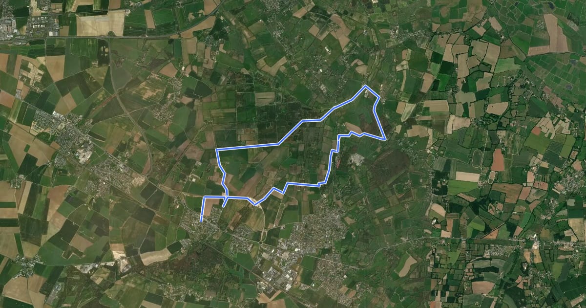 Маршрут Le Marais des Terriers на спутниковом снимке