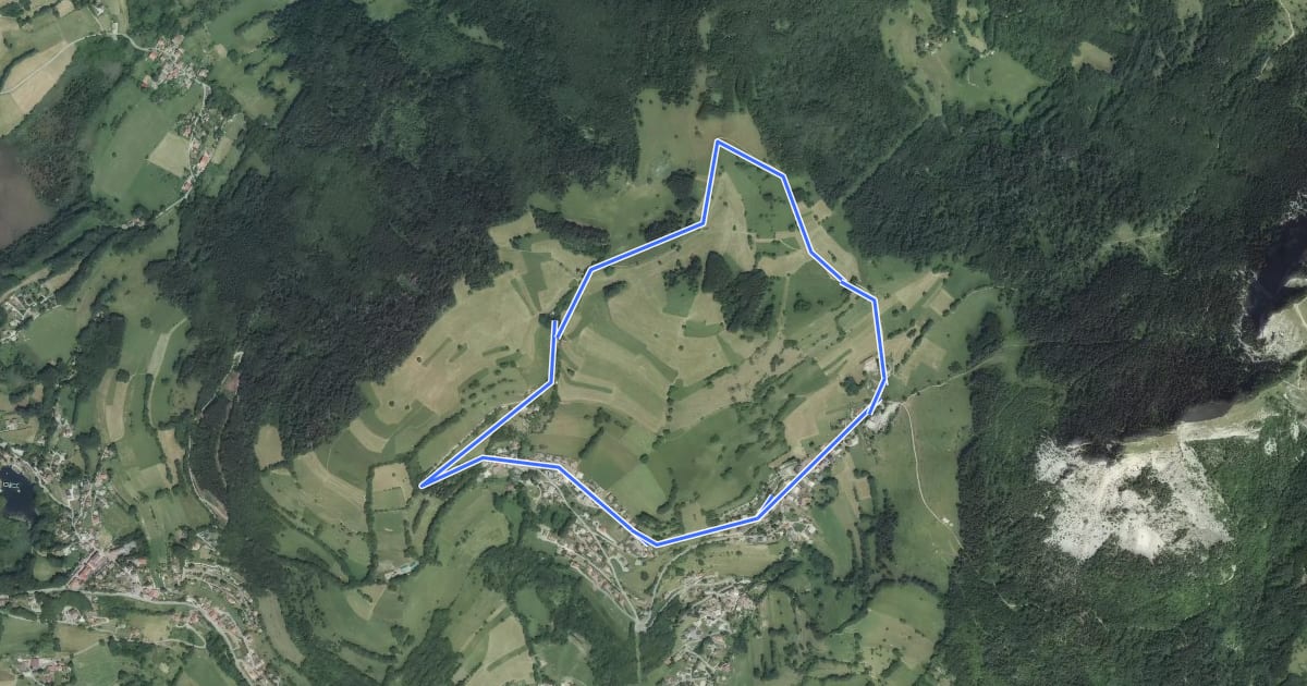 Маршрут Le Mont Bénand на спутниковом снимке