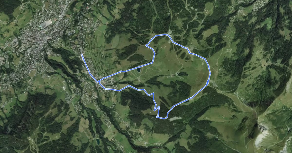 Маршрут Le Mont d'Arbois - Mont Joux на спутниковом снимке