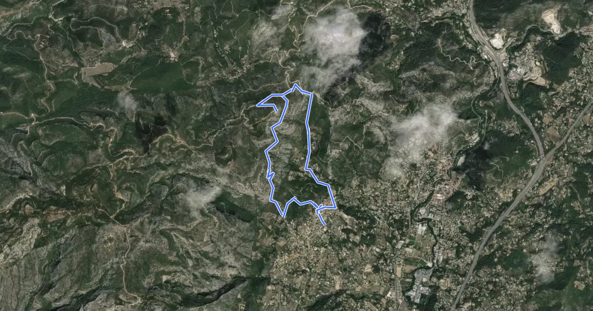 Маршрут Le mont du Marseillais на спутниковом снимке