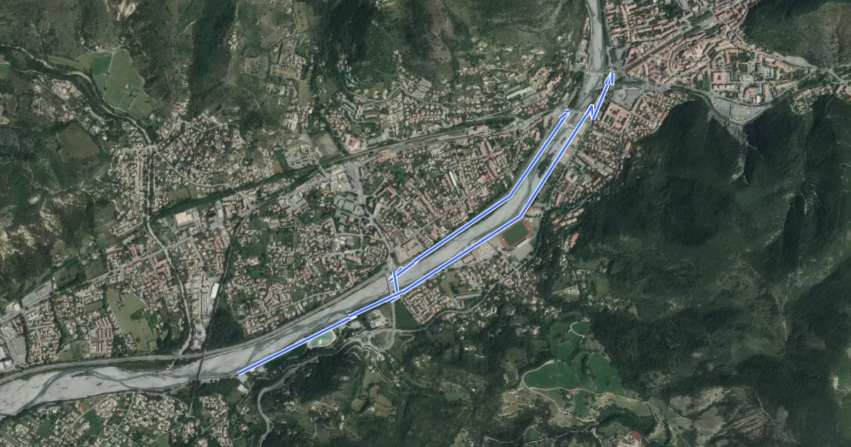 Маршрут Le Parcours Cyclable на спутниковом снимке