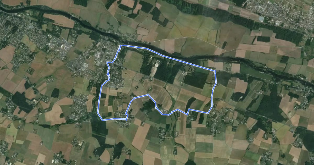 Маршрут Le Petit Circuit d'Azay-sur-Cher на спутниковом снимке