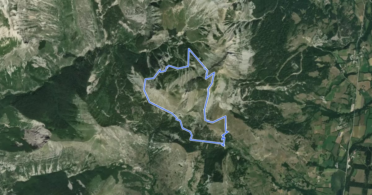 Маршрут Le Pic de Gleize par le Sentier de Ronde на спутниковом снимке
