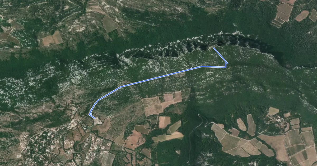 Маршрут Le Pic Saint-Loup на спутниковом снимке