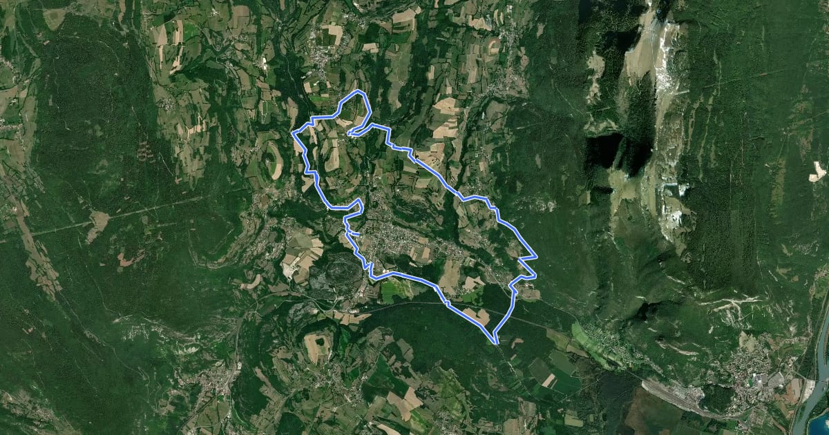 Маршрут Le pied du Grand Colombier на спутниковом снимке