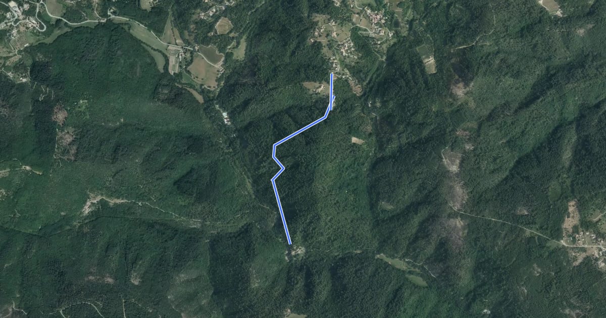 Маршрут Le Plançon Haut - Chassagnoles на спутниковом снимке