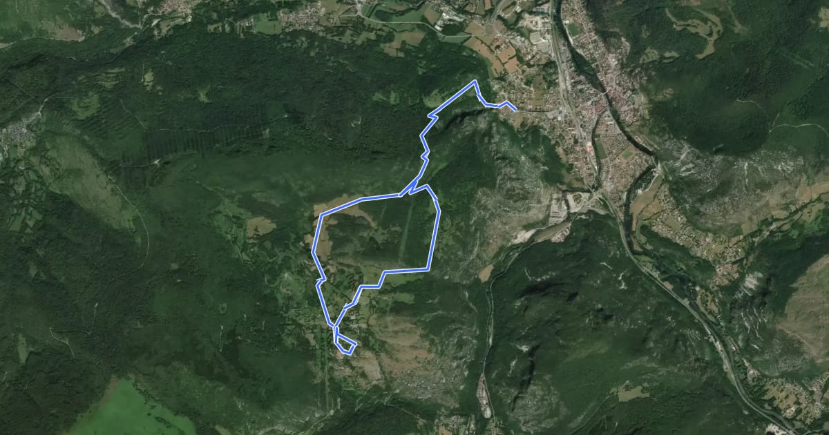 Маршрут Le plateau de Génat на спутниковом снимке