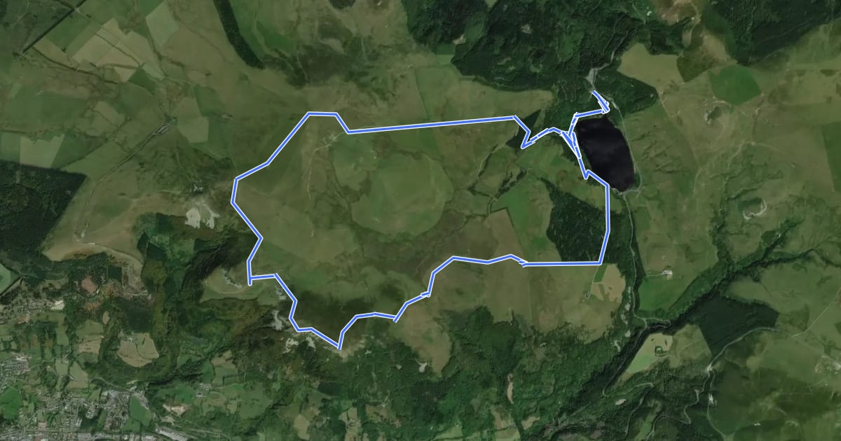 Маршрут Le plateau du Guéry на спутниковом снимке
