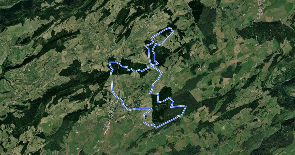 Маршрут Le plateau du Russey на спутниковом снимке