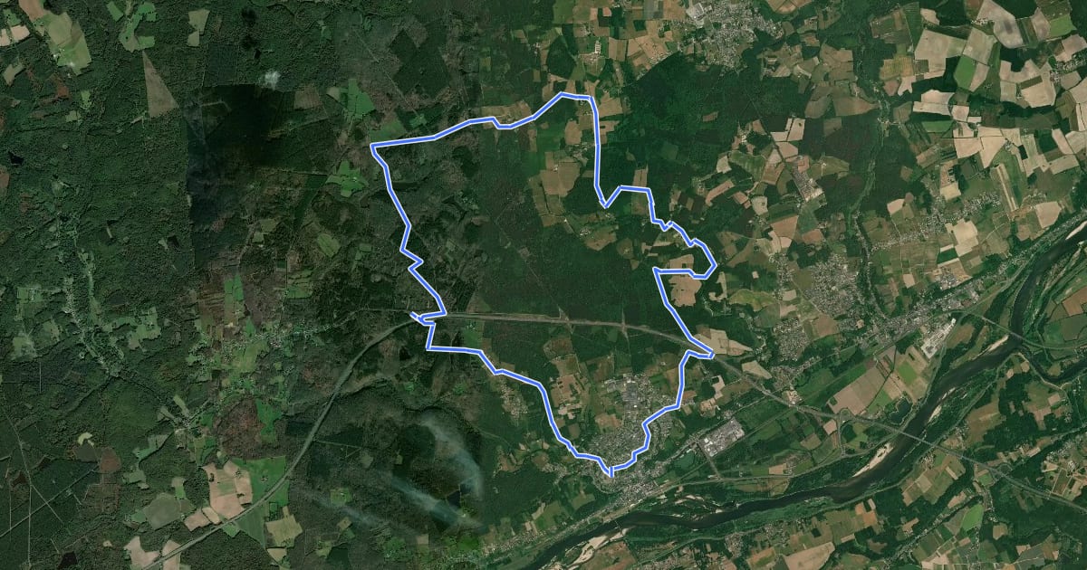 Маршрут Le plateau - Langeais на спутниковом снимке