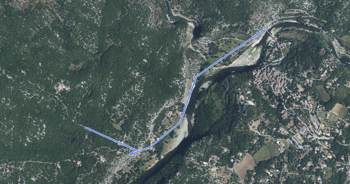 Маршрут Le Pont - Audon на спутниковом снимке