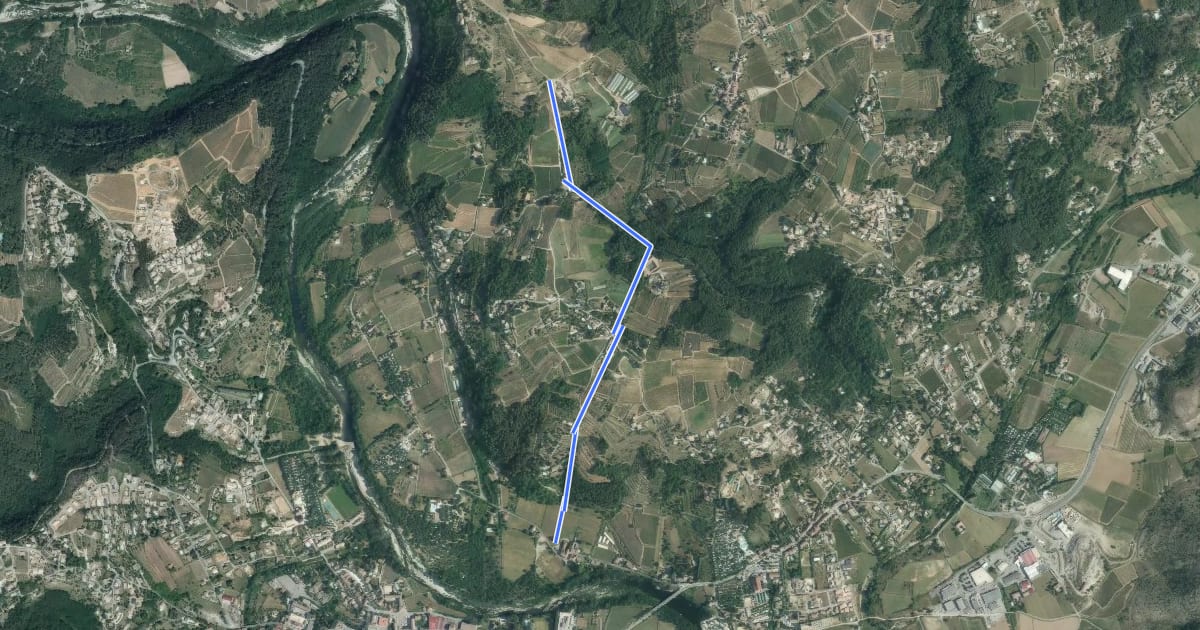 Маршрут Le Pont - Croix de Bonneton на спутниковом снимке