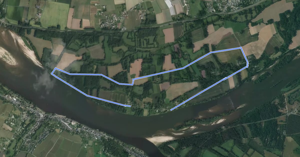 Маршрут Le Port de Montsoreau - Chouzé-sur-Loire на спутниковом снимке