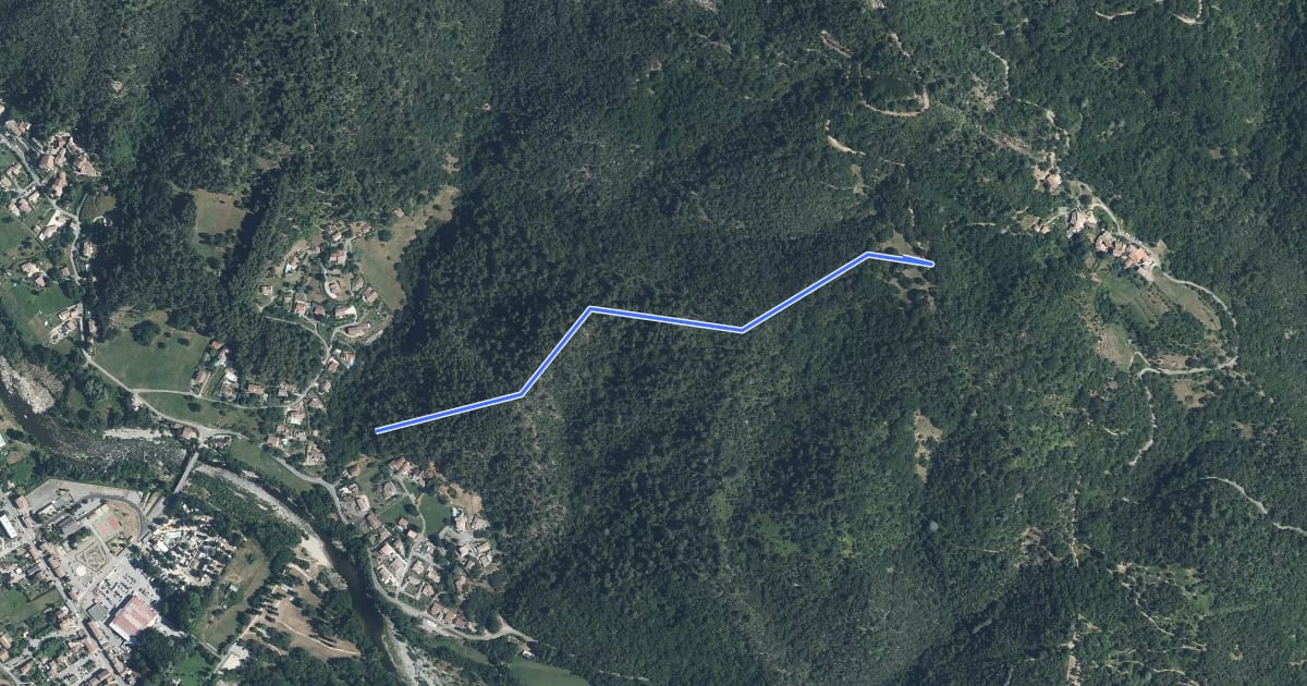 Маршрут Le Pra Haut - Coulet de Tesseaux на спутниковом снимке