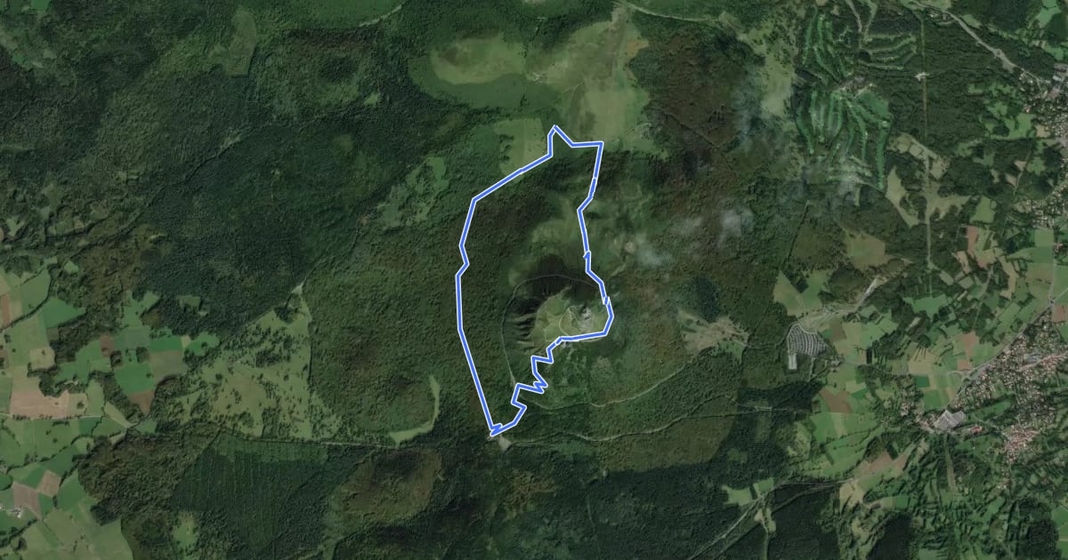 Маршрут Le Puy de Dôme на спутниковом снимке