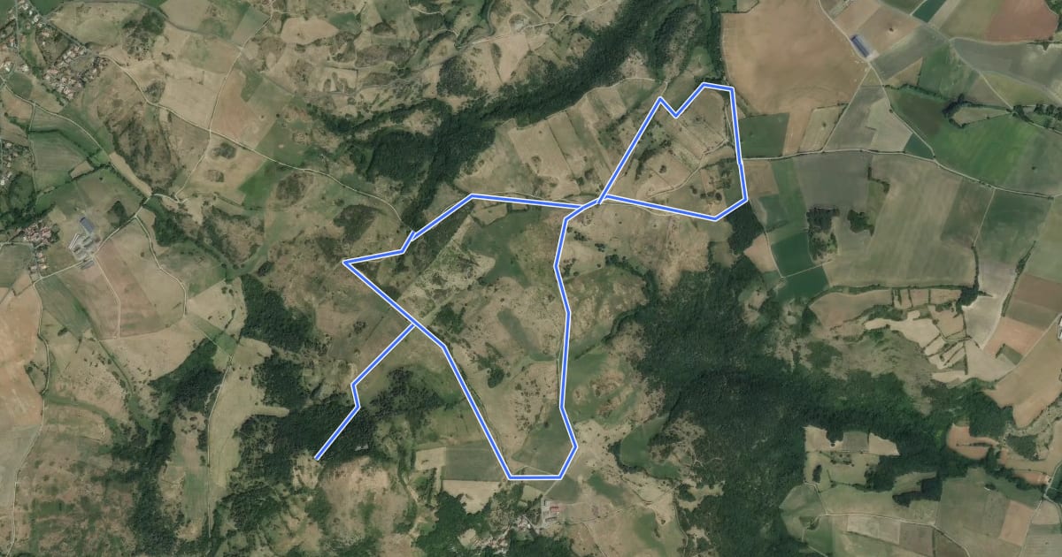 Маршрут Le Puy de Gourdon на спутниковом снимке
