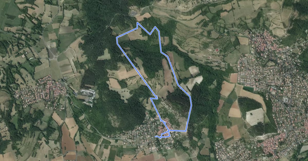 Маршрут Le Puy de Jussat на спутниковом снимке