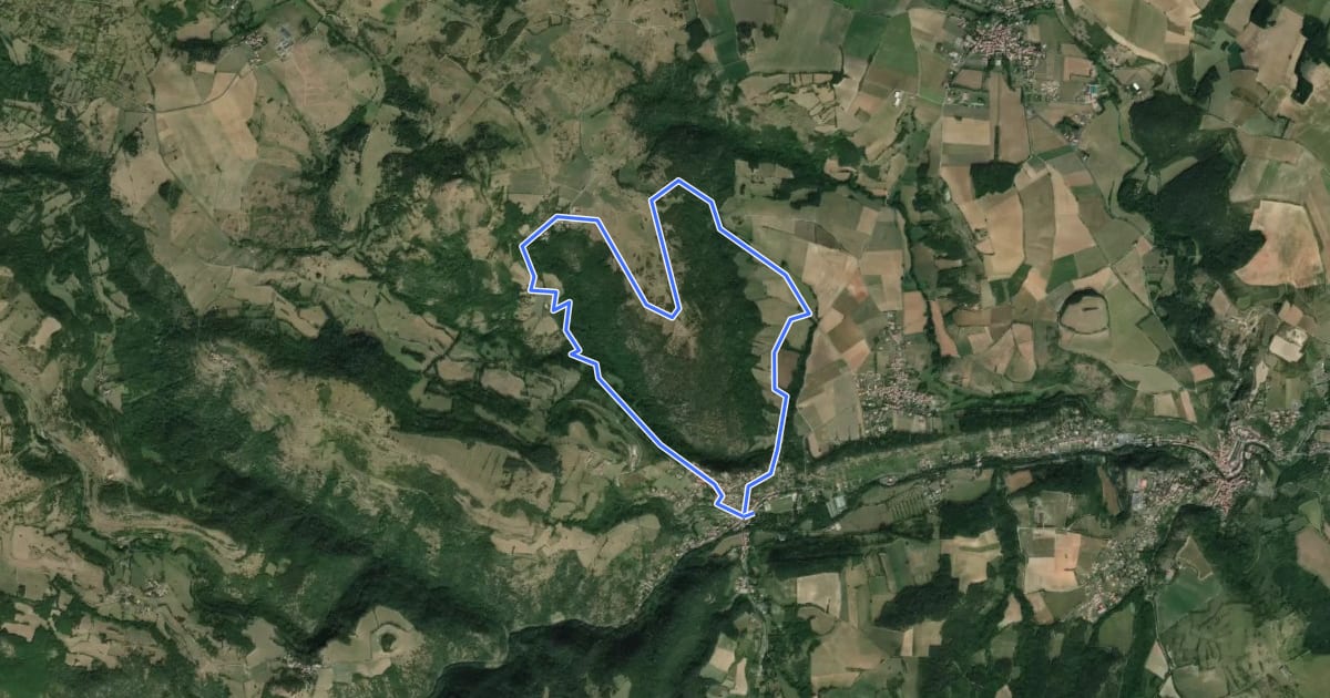 Маршрут Le Puy de la Rodde на спутниковом снимке