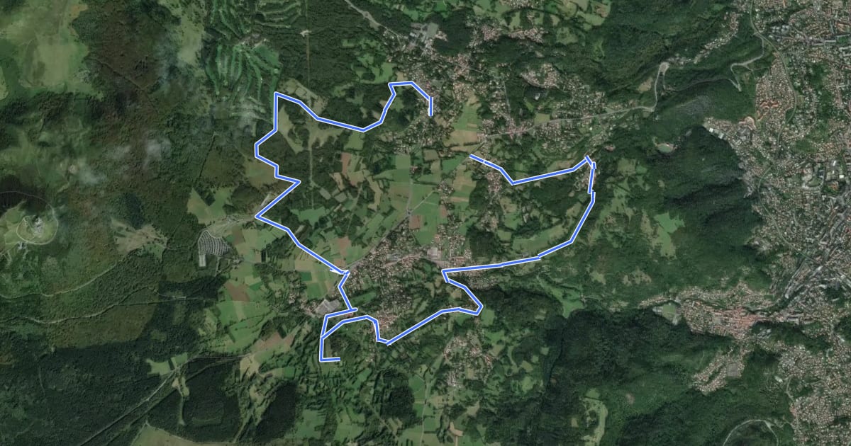 Маршрут Le Puy de Montrodeix на спутниковом снимке