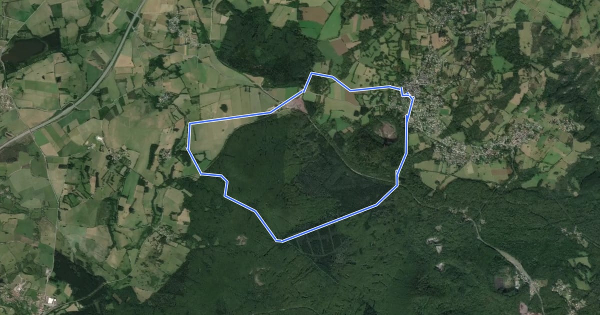 Маршрут Le Puy de Paugnat на спутниковом снимке