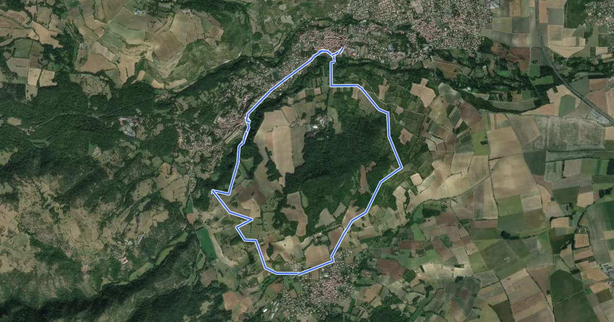 Маршрут Le Puy de Peyronere на спутниковом снимке