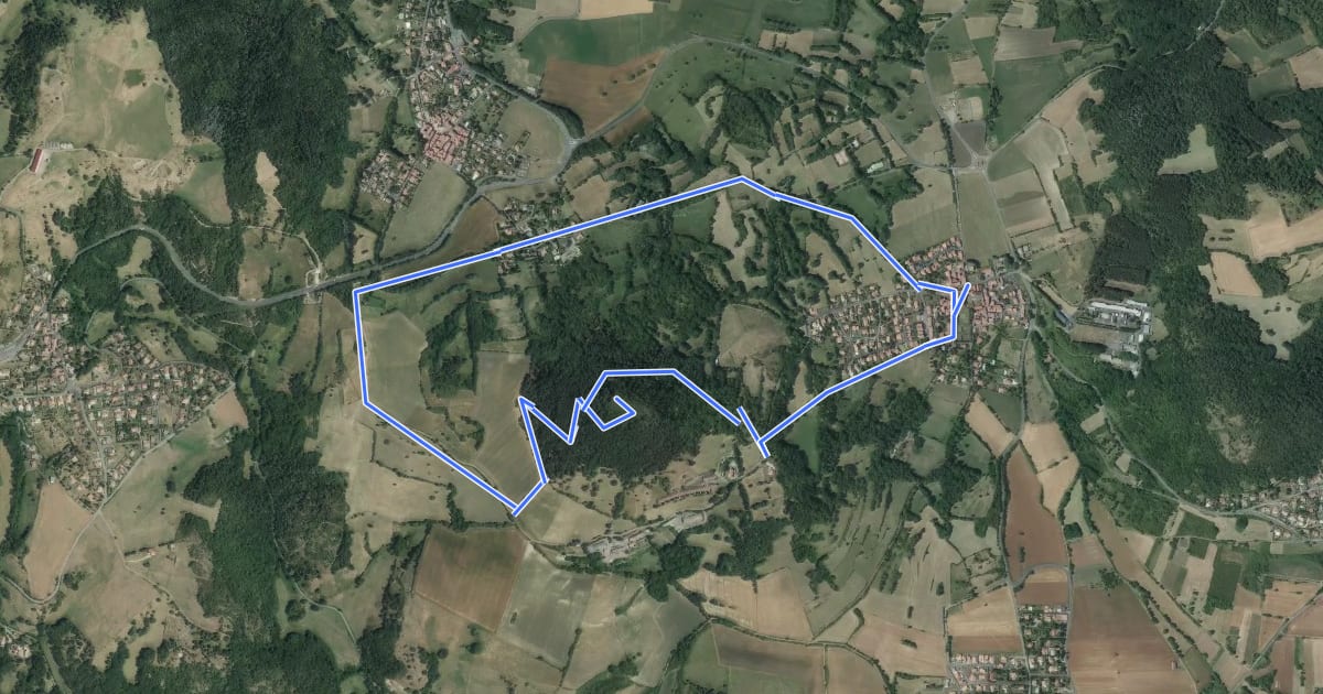 Маршрут Le Puy Giroux на спутниковом снимке