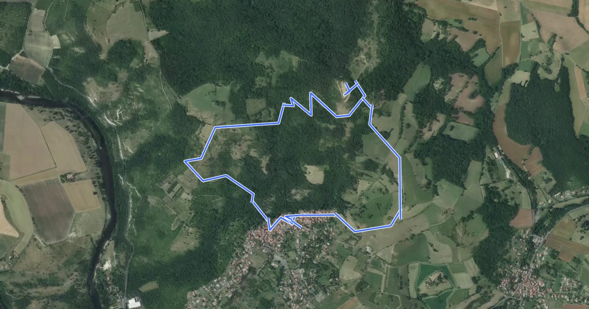 Маршрут Le Puy-Saint-Romain на спутниковом снимке