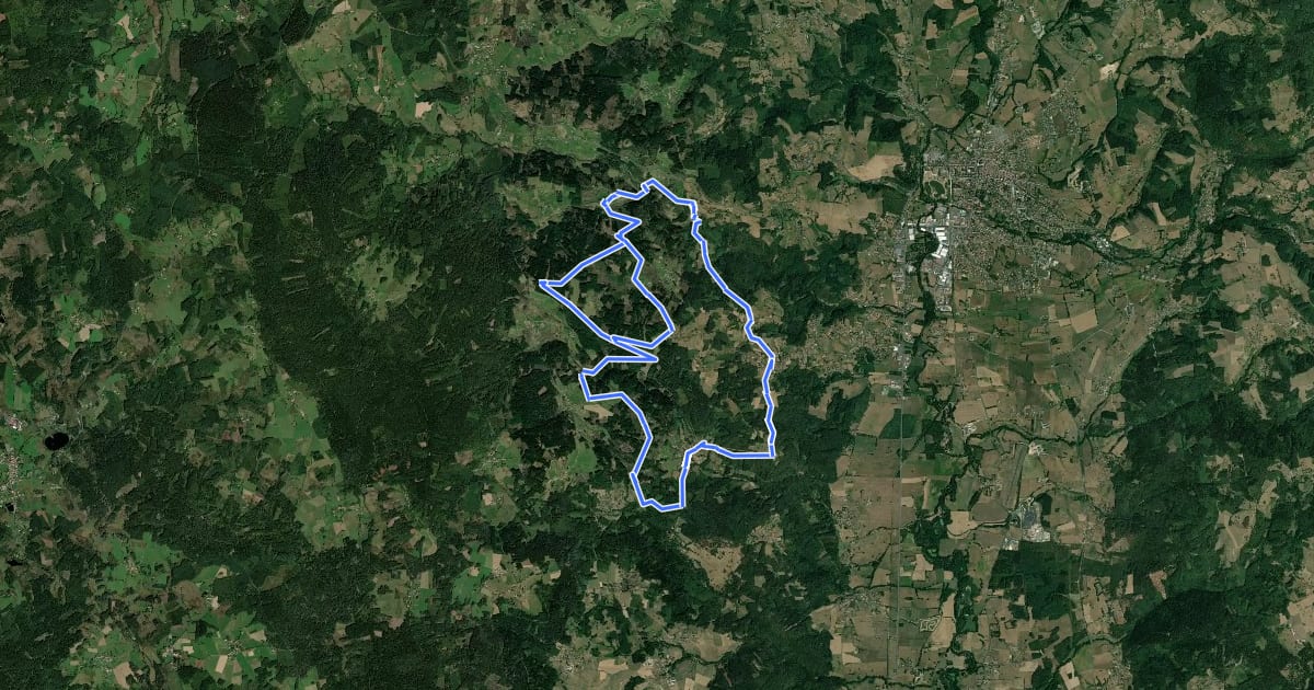 Маршрут Le Ruisseau des Escures на спутниковом снимке