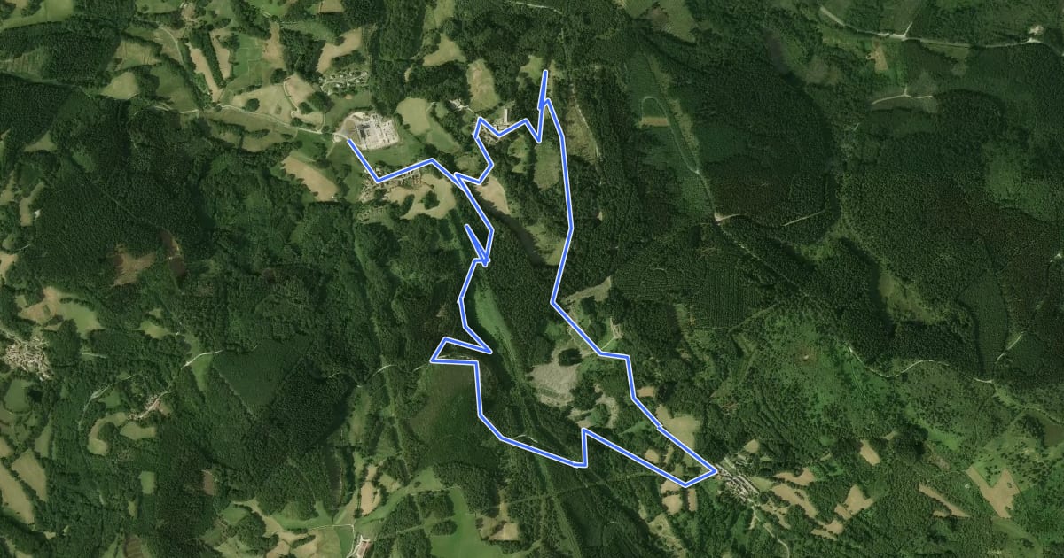Маршрут Le Ruisseau des Moulins на спутниковом снимке